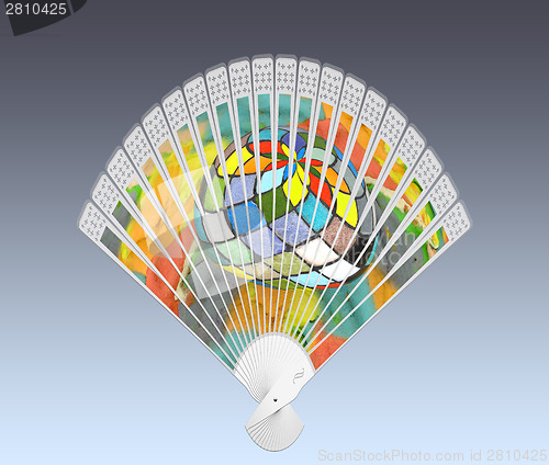 Image of Colorful hand fan