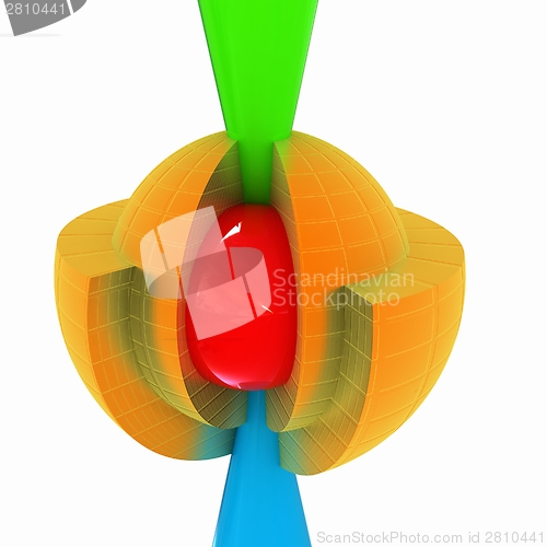 Image of 3d atom. Abstract model