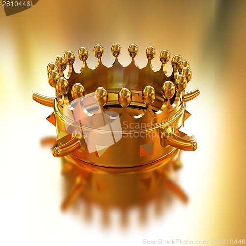 Image of Gold crown isolated on gold background 