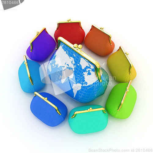 Image of Purse Earth and purses. On-line concept