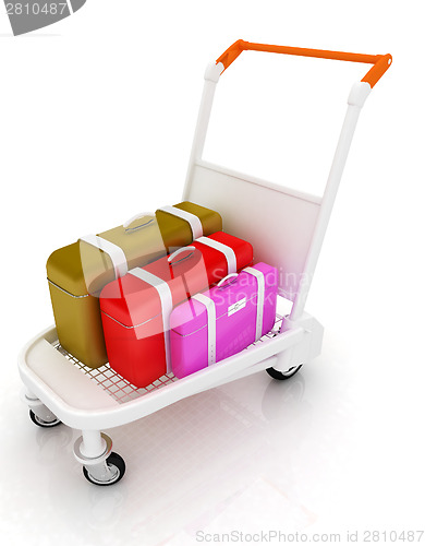 Image of Trolley for luggage at the airport and luggage