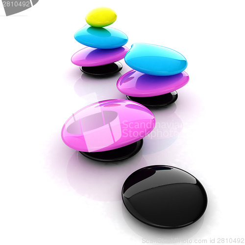 Image of Colorfull spa stones. 3d icon