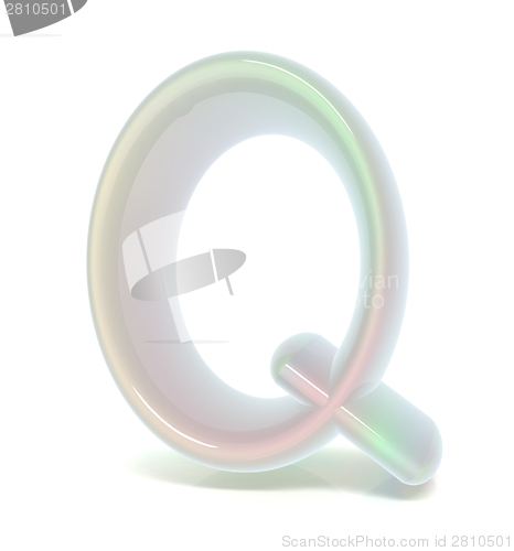 Image of Glossy alphabet. The letter "Q"