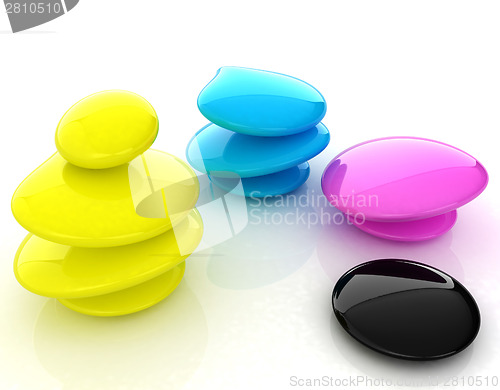 Image of Colorfull spa stones. 3d icon