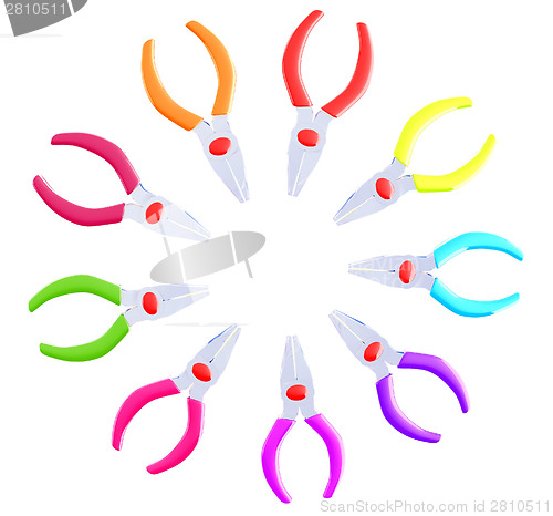 Image of colorful pliers to work