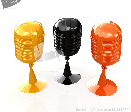 Image of 3d rendering of a microphones