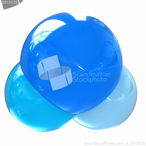 Image of 3d illustration of a water molecule