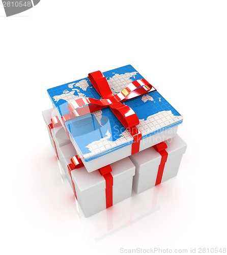 Image of earth for gift on a white background 