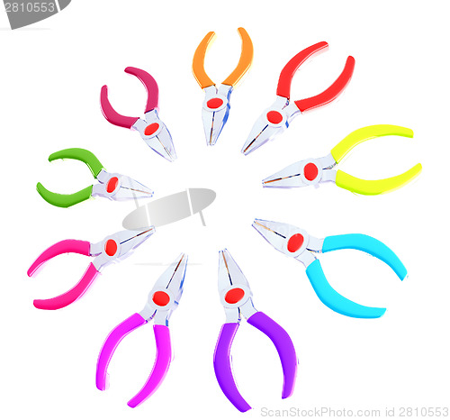 Image of colorful pliers to work