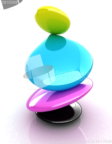 Image of Colorfull spa stones. 3d icon