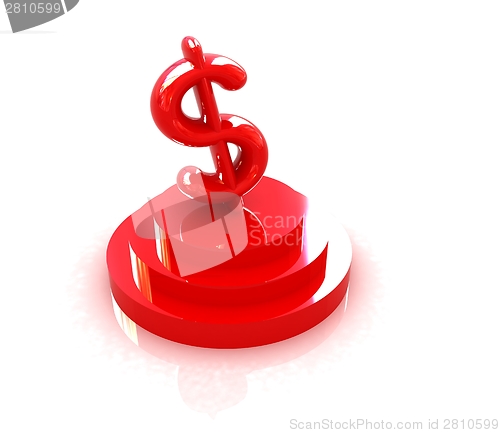 Image of icon dollar sign on podium