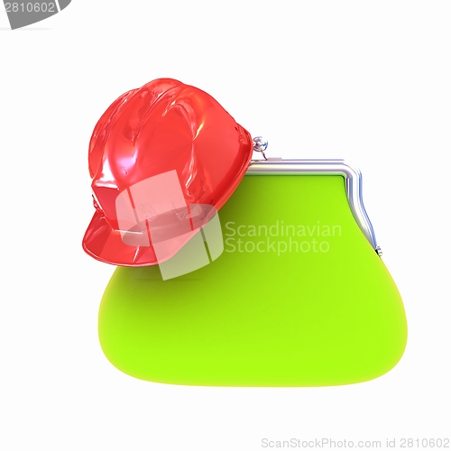 Image of hard hat on purse