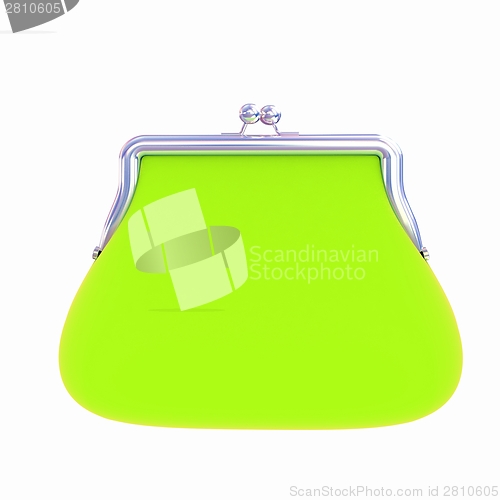 Image of green purse on a white 