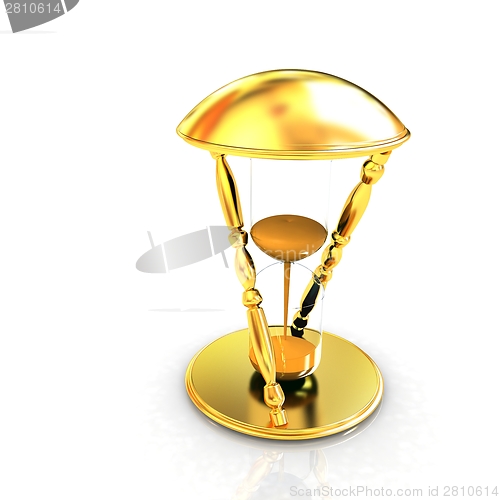 Image of Transparent hourglass. Sand clock icon 3d illustration. 