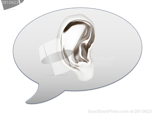 Image of messenger window icon. Ear 3d 