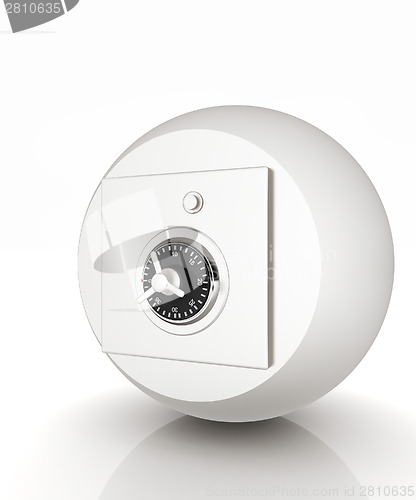 Image of round safe on white background 