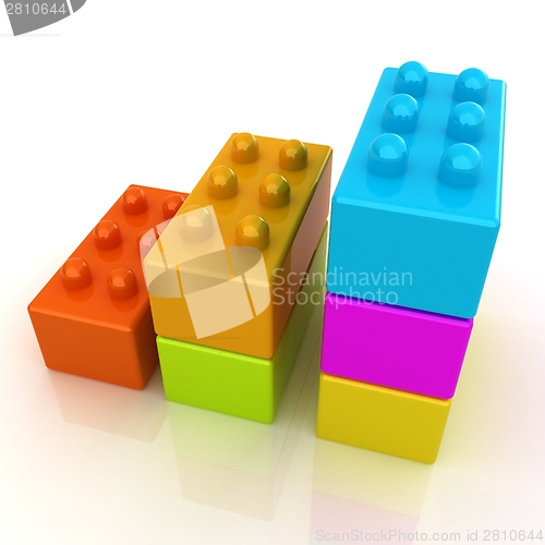 Image of Building blocks efficiency concept on white 