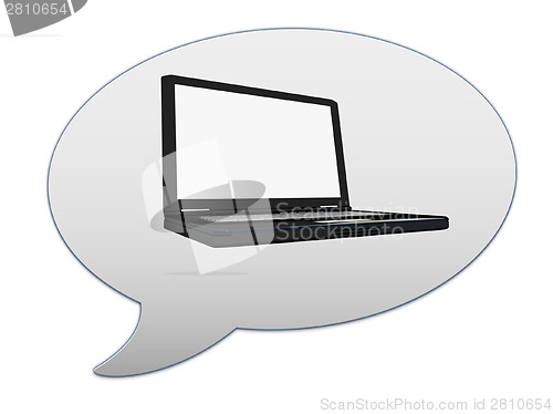 Image of messenger window icon and Laptop Computer PC