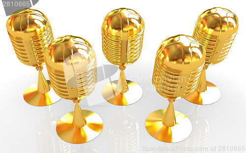 Image of 3d rendering of a microphones
