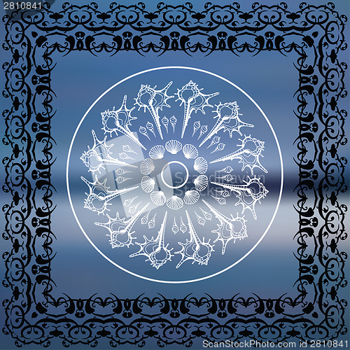 Image of  Mandala. Sea background.