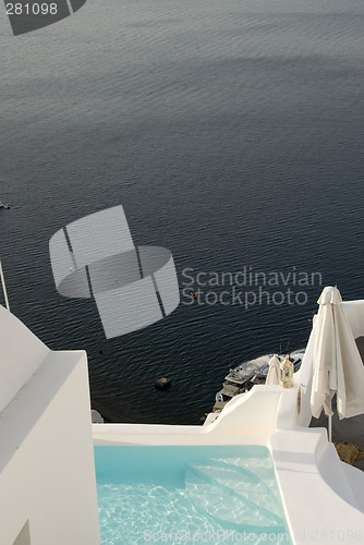 Image of pool at villa over sea