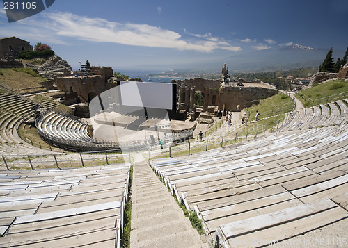 Image of taormina mt. aetna view