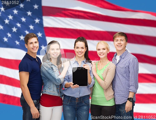 Image of students showing blank tablet pc screen