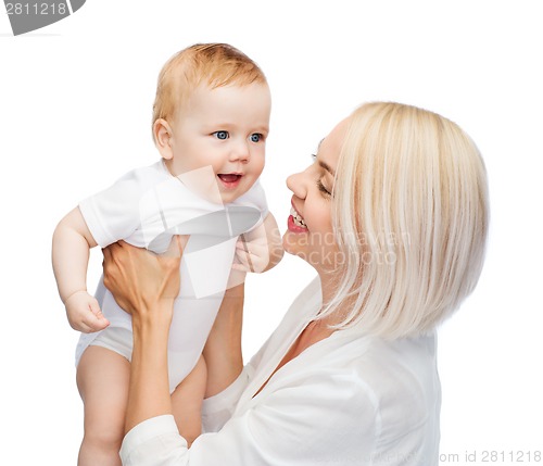 Image of happy mother with smiling baby