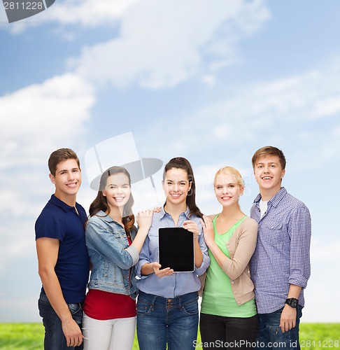 Image of students showing blank tablet pc screen