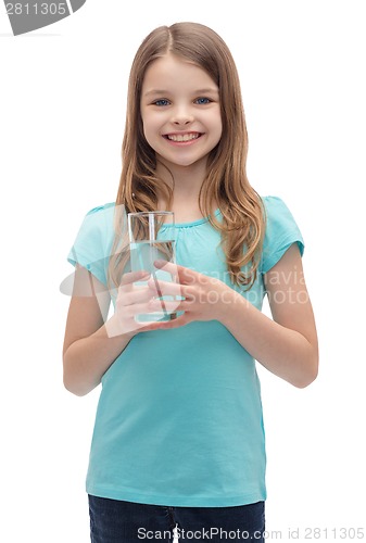 Image of smiling little girl with glass of water