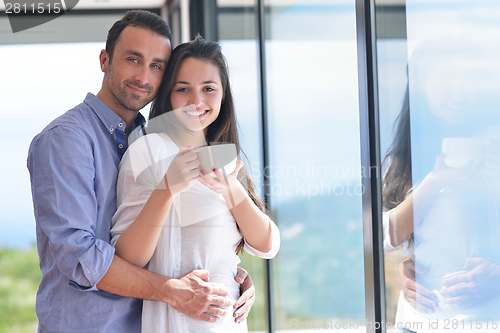 Image of young couple relax at home