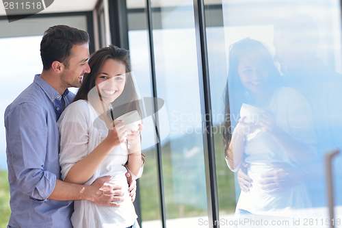 Image of young couple relax at home