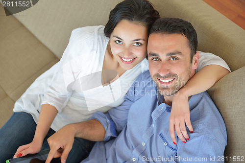 Image of young couple relax at home