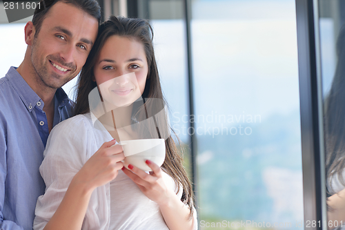 Image of young couple relax at home