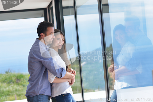 Image of young couple relax at home
