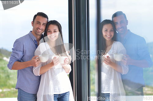 Image of young couple relax at home