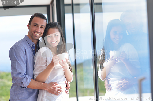 Image of young couple relax at home