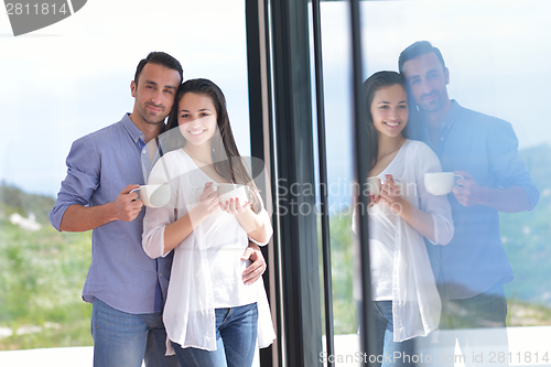 Image of young couple relax at home