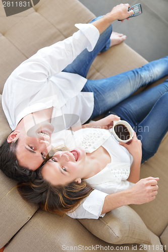 Image of young couple relax at home