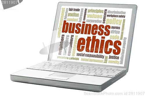Image of business ethics word cloud