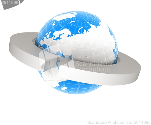 Image of Earth and two poles
