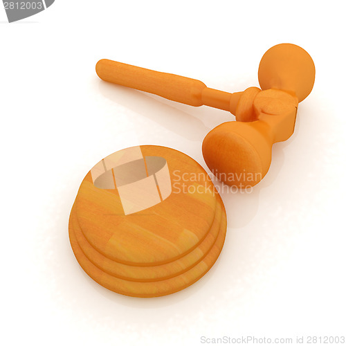 Image of Wooden gavel isolated on white background