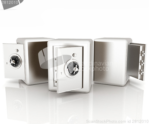 Image of Security metal safes with empty space inside 