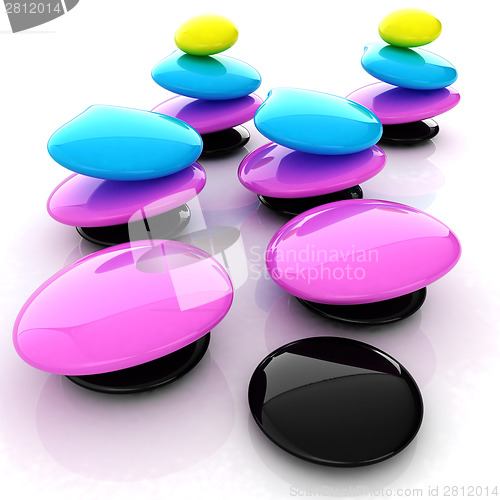 Image of Colorfull spa stones. 3d icon