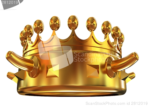 Image of Gold crown isolated on white background 