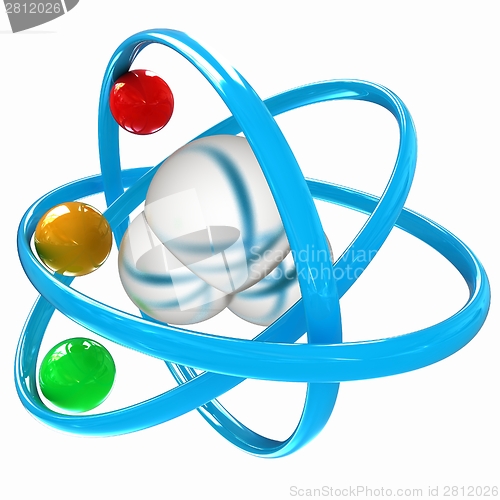 Image of 3d illustration of a water molecule