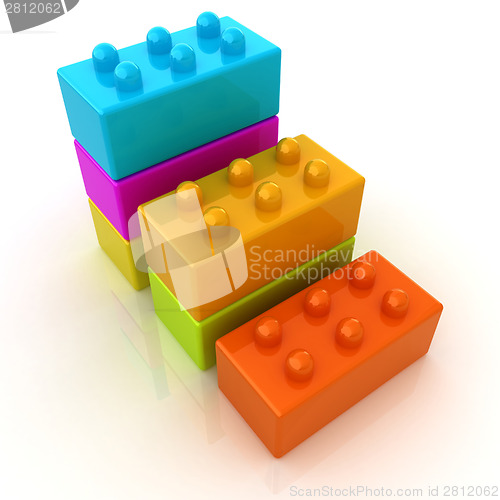 Image of Building blocks efficiency concept on white 