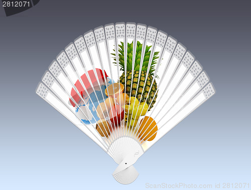 Image of Colorful hand fan