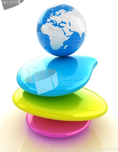 Image of Colorfull earth on spa stones. 3d icon 
