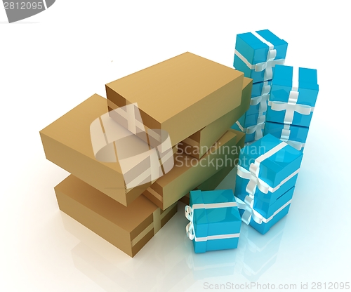 Image of Cardboard boxes and gifts